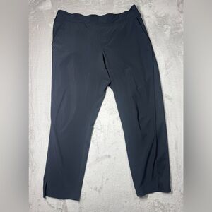 Athleta Brooklyn Ankle Black Side Ribbed Black Athletic Pants Size 14 Petite